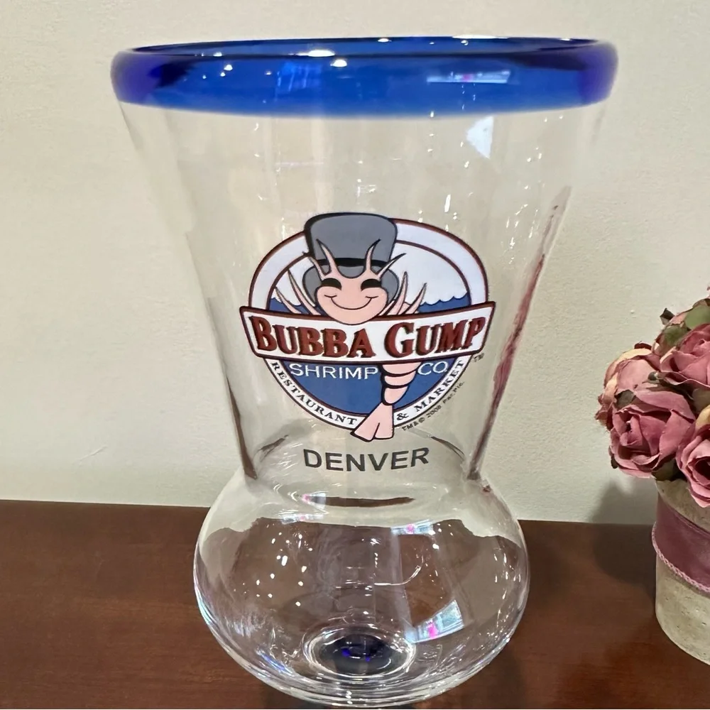 Bubba Gump Shrimp Co DENVER Restaurant Tall Clear Wide Mouth Drink Glass